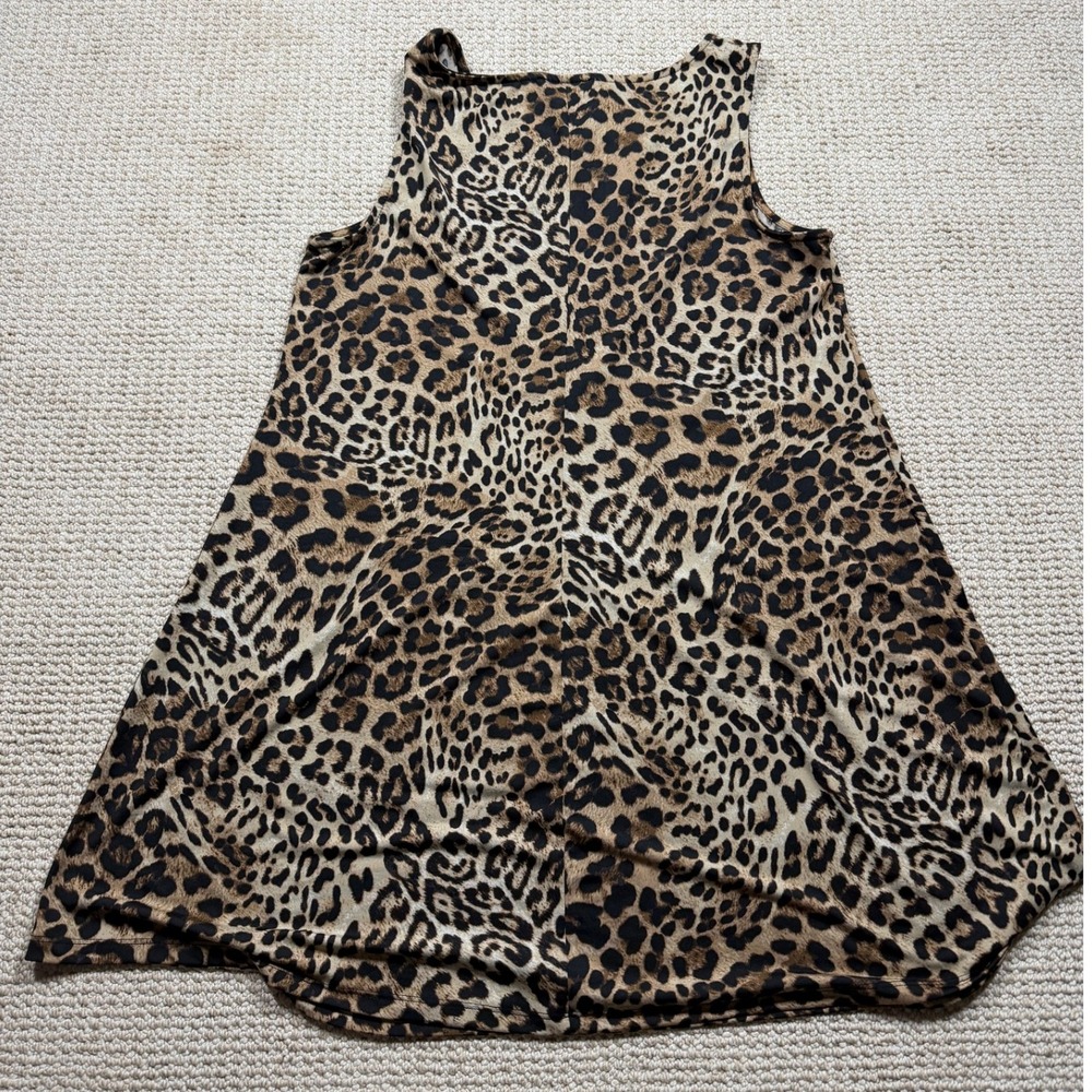 MSK Shift Dress Womens Size Large Brown‎ Cheetah Print Sleeveless A-Line Casual - Picture 5 of 5